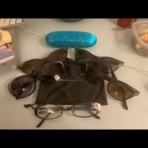 4 pairs Sunglasses 1 Reading glass (125) 1 ornate glasses cover 2 soft cover